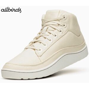 ALLBIRDS WOMEN NIB CANVAS PACER NATURAL WHITE/BIZZARD MID TOP SNEAKER. SIZE 8